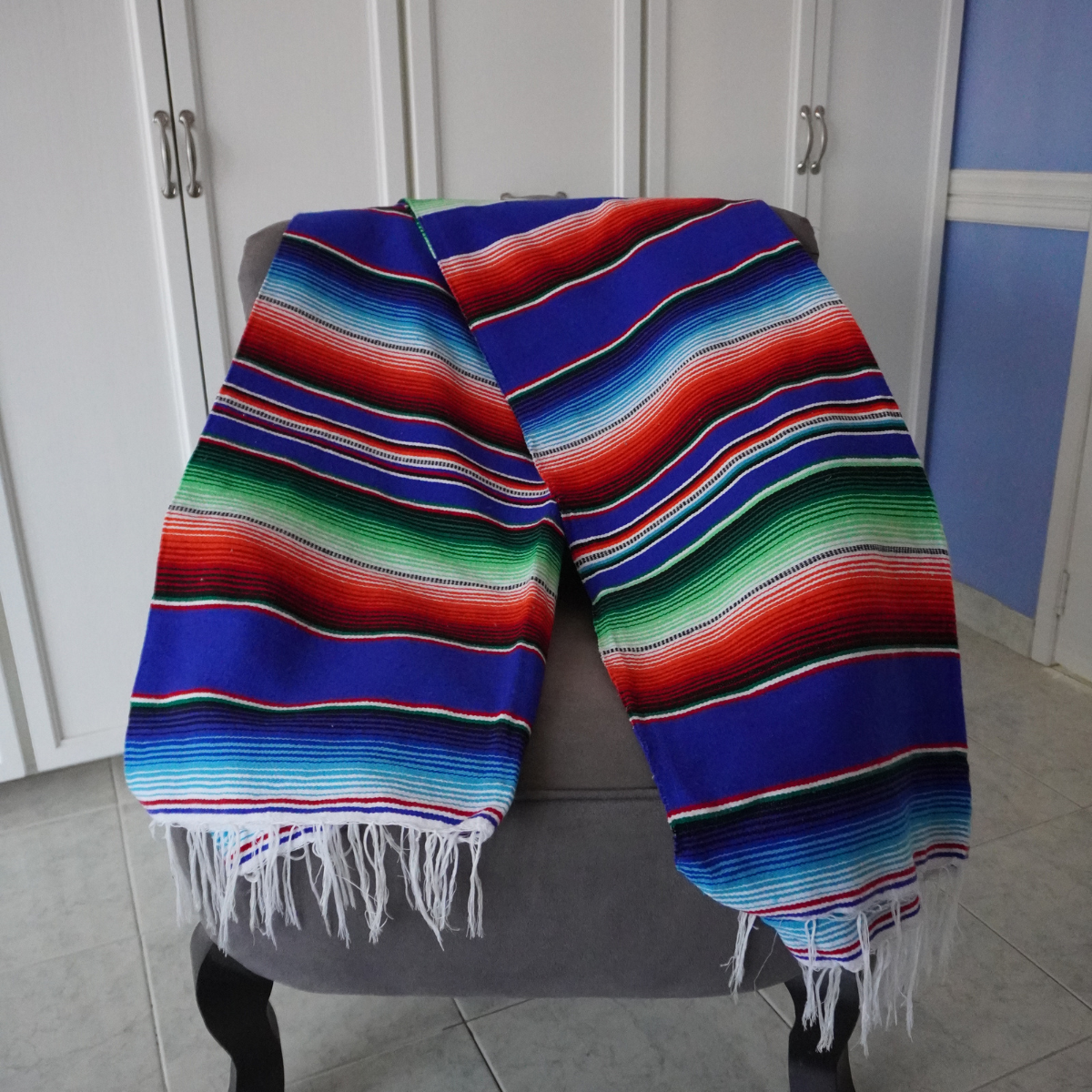 Sarape Mexicano, Sarape de Saltillo, Sarape Matrimonial, Sarape Yoga, Manta Mexicana, Mantel Mexicano para Decoraciones. Manta Multiusos (Yoga, Senderismo, Viajes, para la playa).